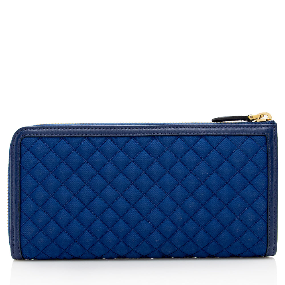 Prada Quilted Tessuto Zip Around Wallet (SHF-18240)