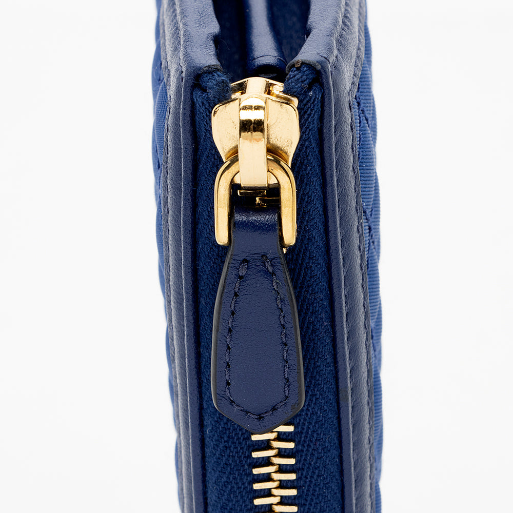 Prada Quilted Tessuto Zip Around Wallet (SHF-18240)
