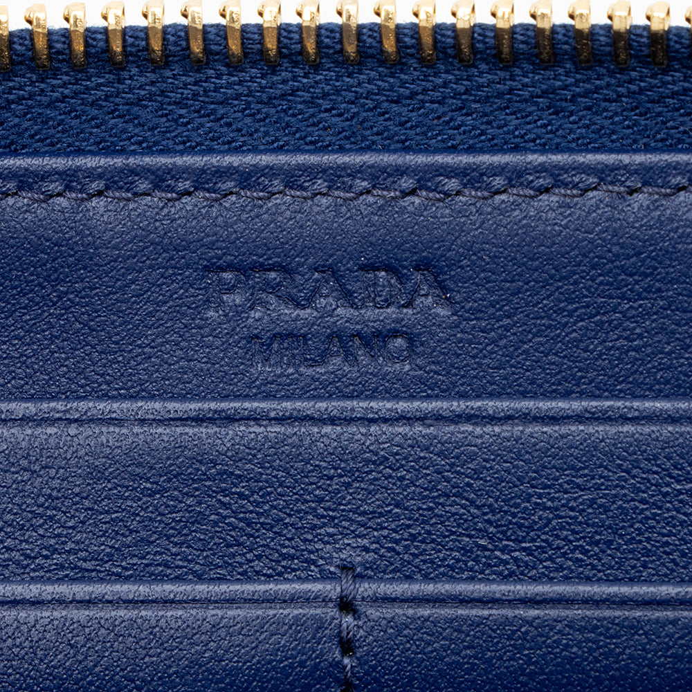 Prada Quilted Tessuto Zip Around Wallet (SHF-18240)