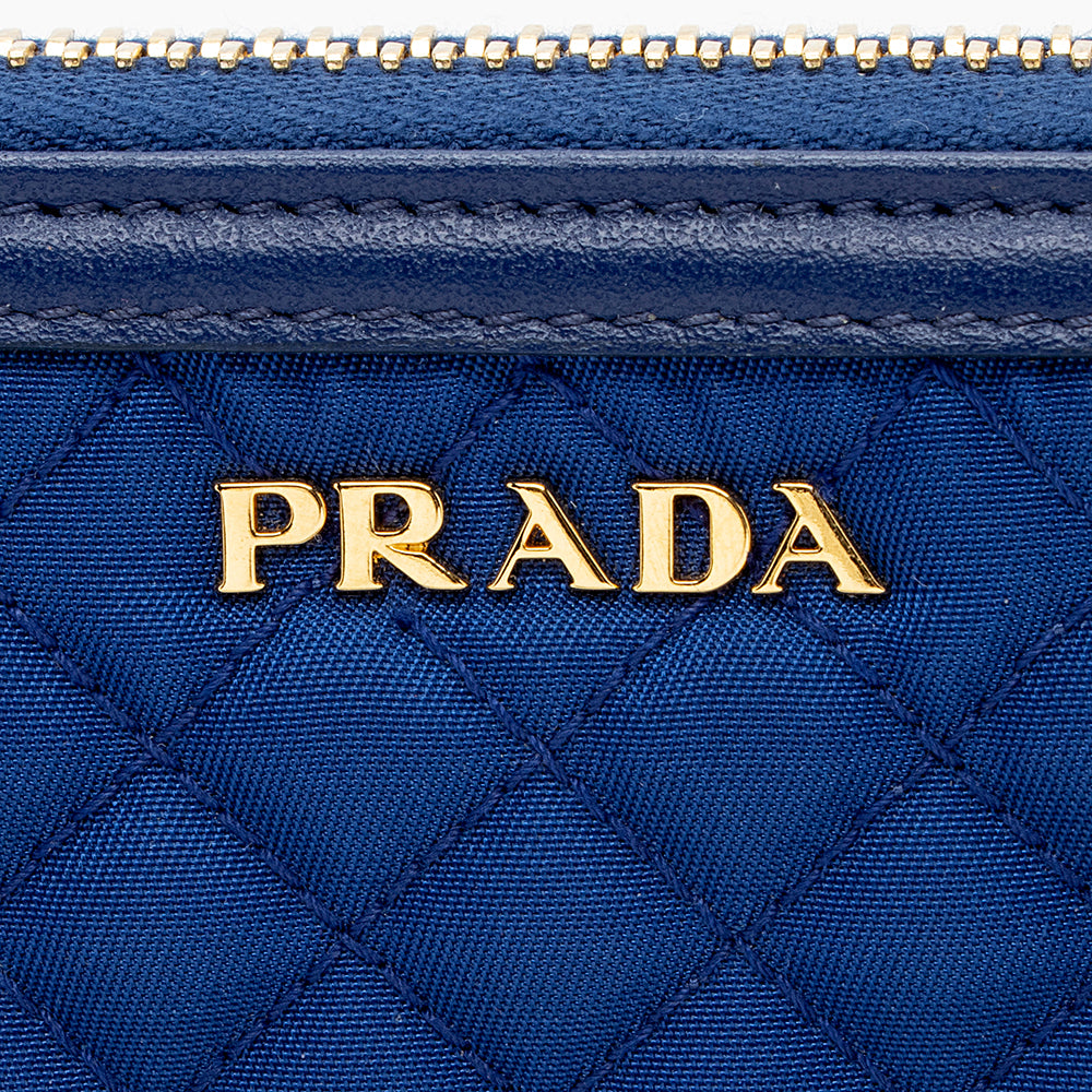 Prada Quilted Tessuto Zip Around Wallet (SHF-18240)