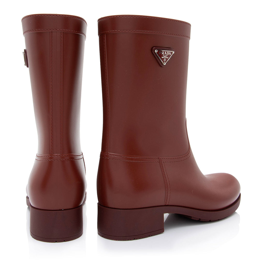 Prada Rubber Sport Mid-Calf Rain Boots - Size 8 / 38 (SHF-4uVhGo)