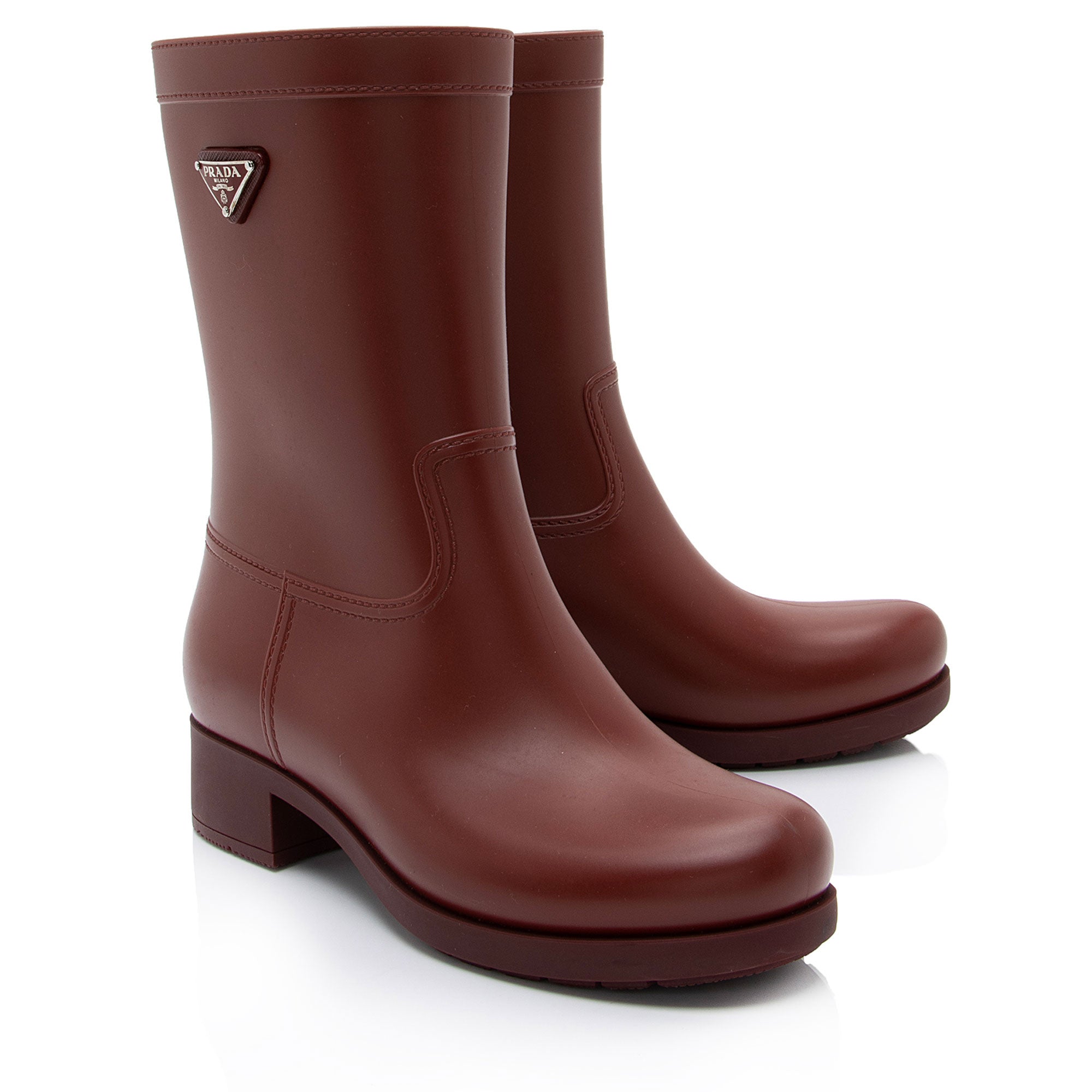 Prada Rubber Sport Mid-Calf Rain Boots - Size 8 / 38 (SHF-4uVhGo)