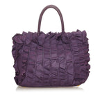 Prada Ruffled Tessuto Tote Bag (SHG-27502)