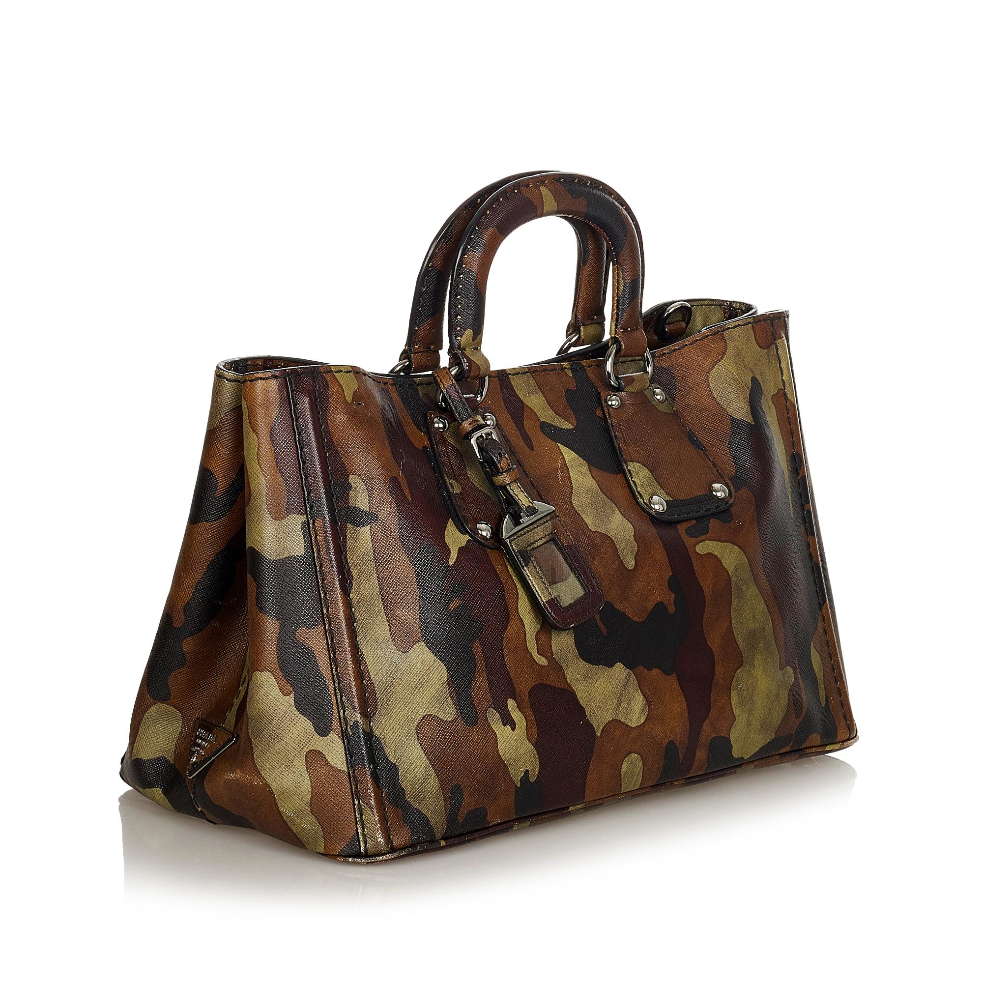 Prada Saffiano Camouflage Satchel (SHG-24651)