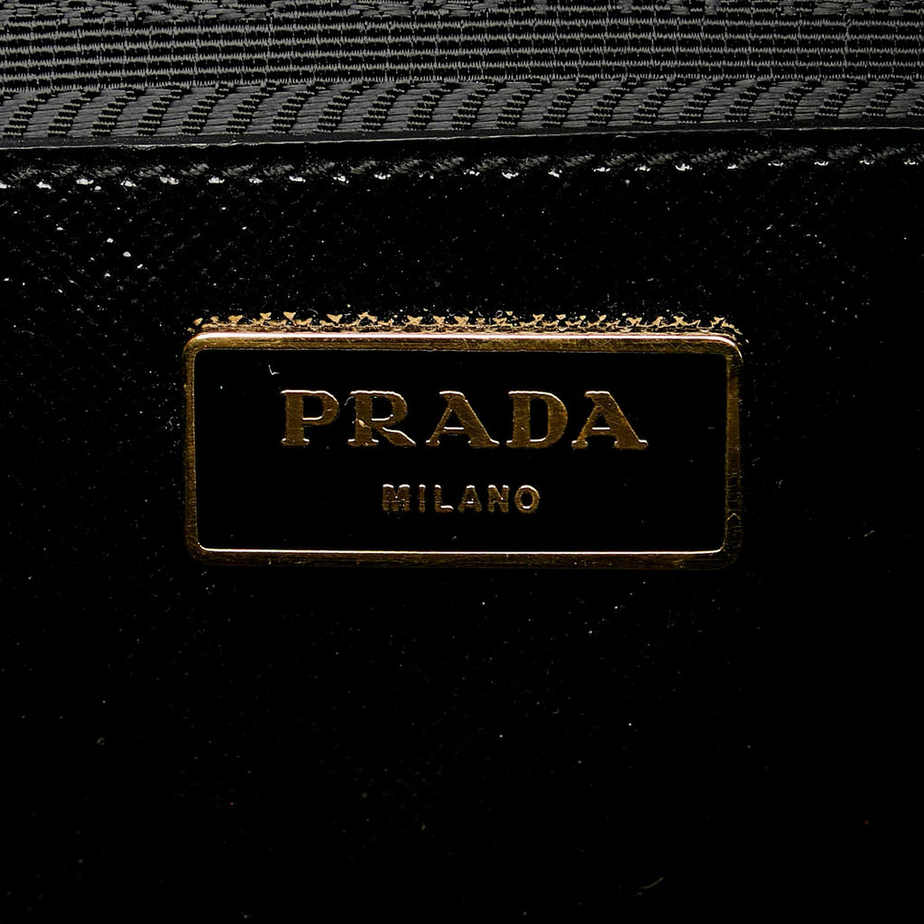 Prada Saffiano Flower Satchel (SHG-28160)