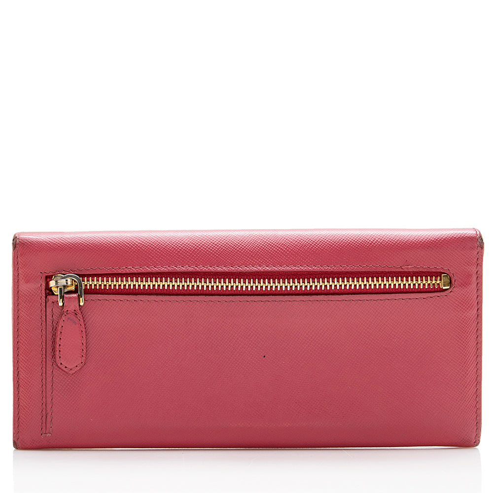 Prada Saffiano Leather Continental Wallet - FINAL SALE (SHF-17690)