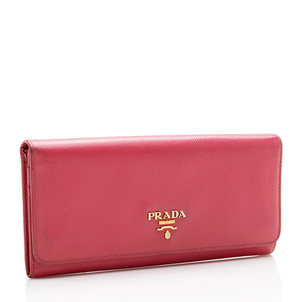 Prada Saffiano Leather Continental Wallet - FINAL SALE (SHF-17690)