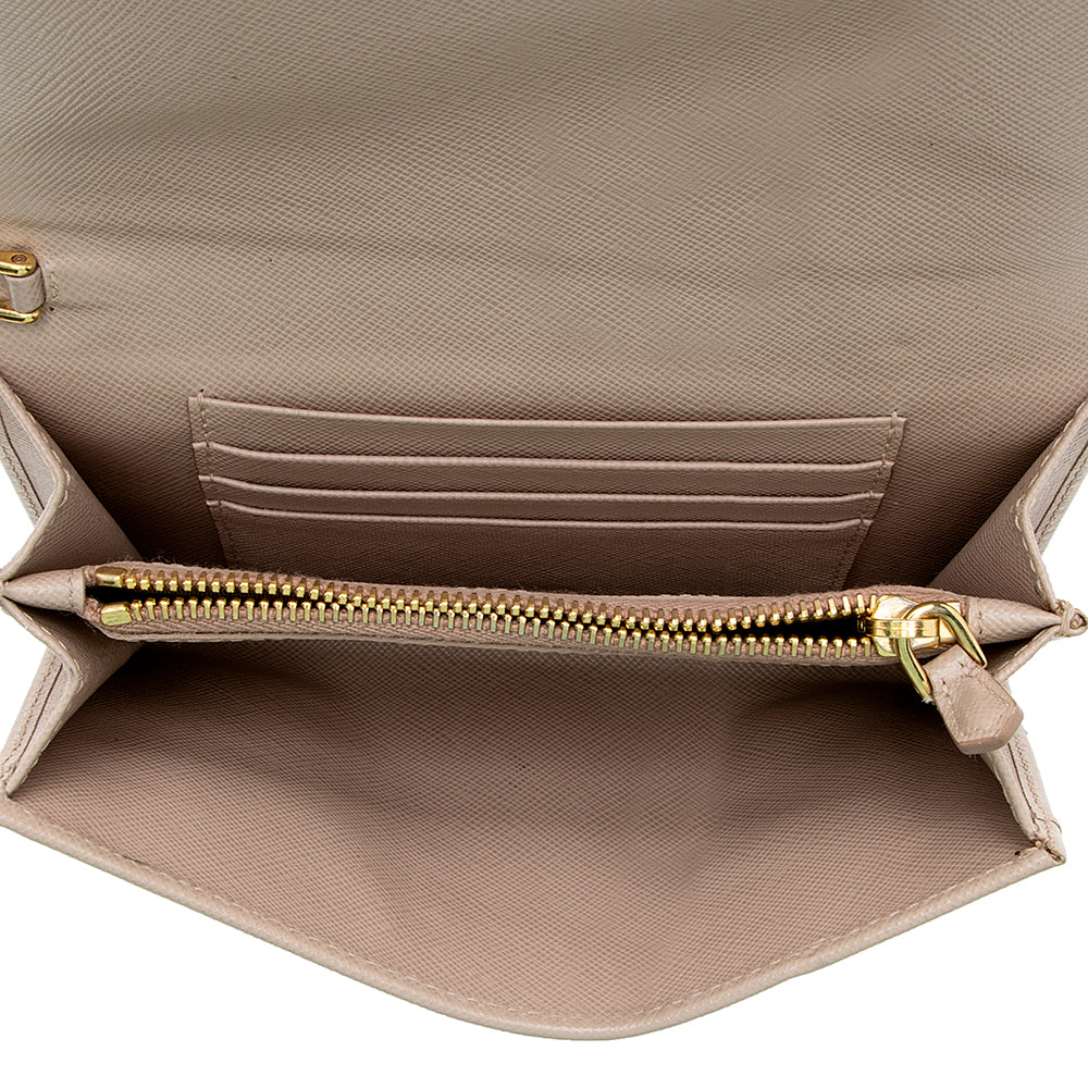 Prada Saffiano Leather Large Wallet (SHF-17947)