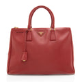 Prada Saffiano Leather Lux Double-Zip Medium Tote - FINAL SALE (SHF-18141)
