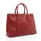 Prada Saffiano Leather Lux Double-Zip Medium Tote - FINAL SALE (SHF-18141)