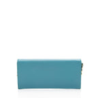 Prada Saffiano Leather Metal Oro Chain Wallet (SHF-15988)
