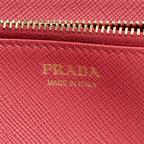 Prada Saffiano Leather Zip Around Wallet - FINAL SALE (SHF-18435)