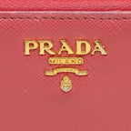 Prada Saffiano Leather Zip Around Wallet - FINAL SALE (SHF-18435)