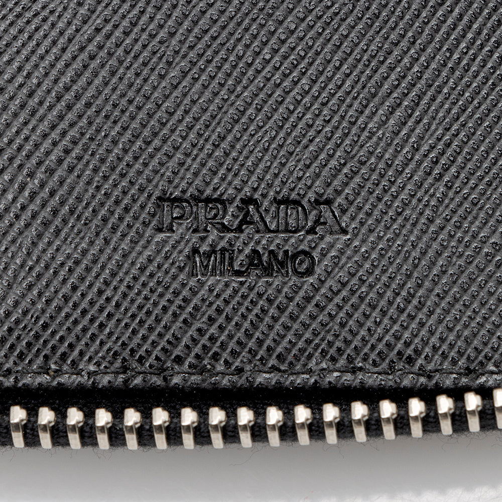 Prada Saffiano Leather Zip Large Wallet (SHF-15513)