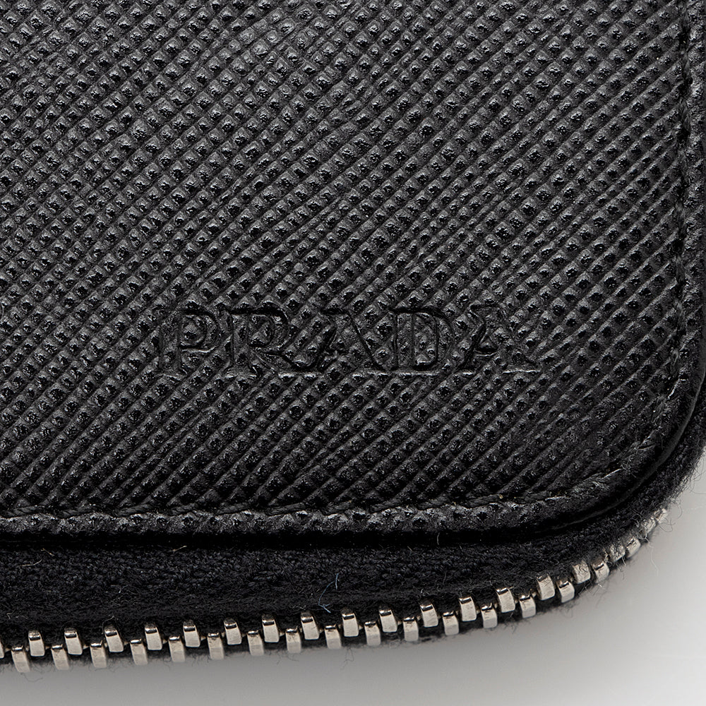 Prada Saffiano Leather Zip Large Wallet (SHF-15513)