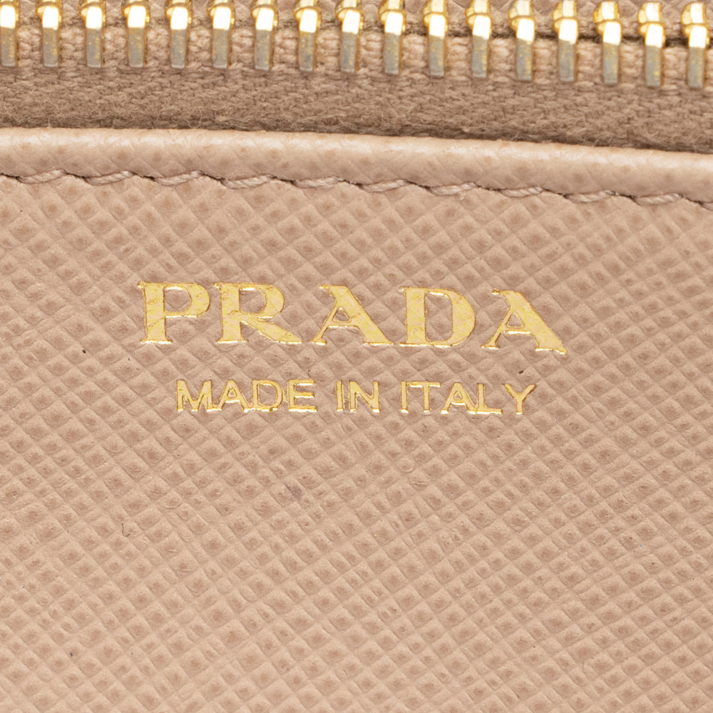 Prada Saffiano Leather Zip Around Wallet (SHF-17519)