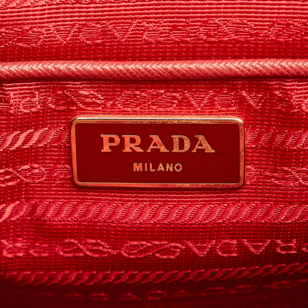 Prada Saffiano Lux Double Zip Galleria Handbag (SHG-25410)