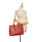 Prada Saffiano Lux Double Zip Galleria Handbag (SHG-25410)