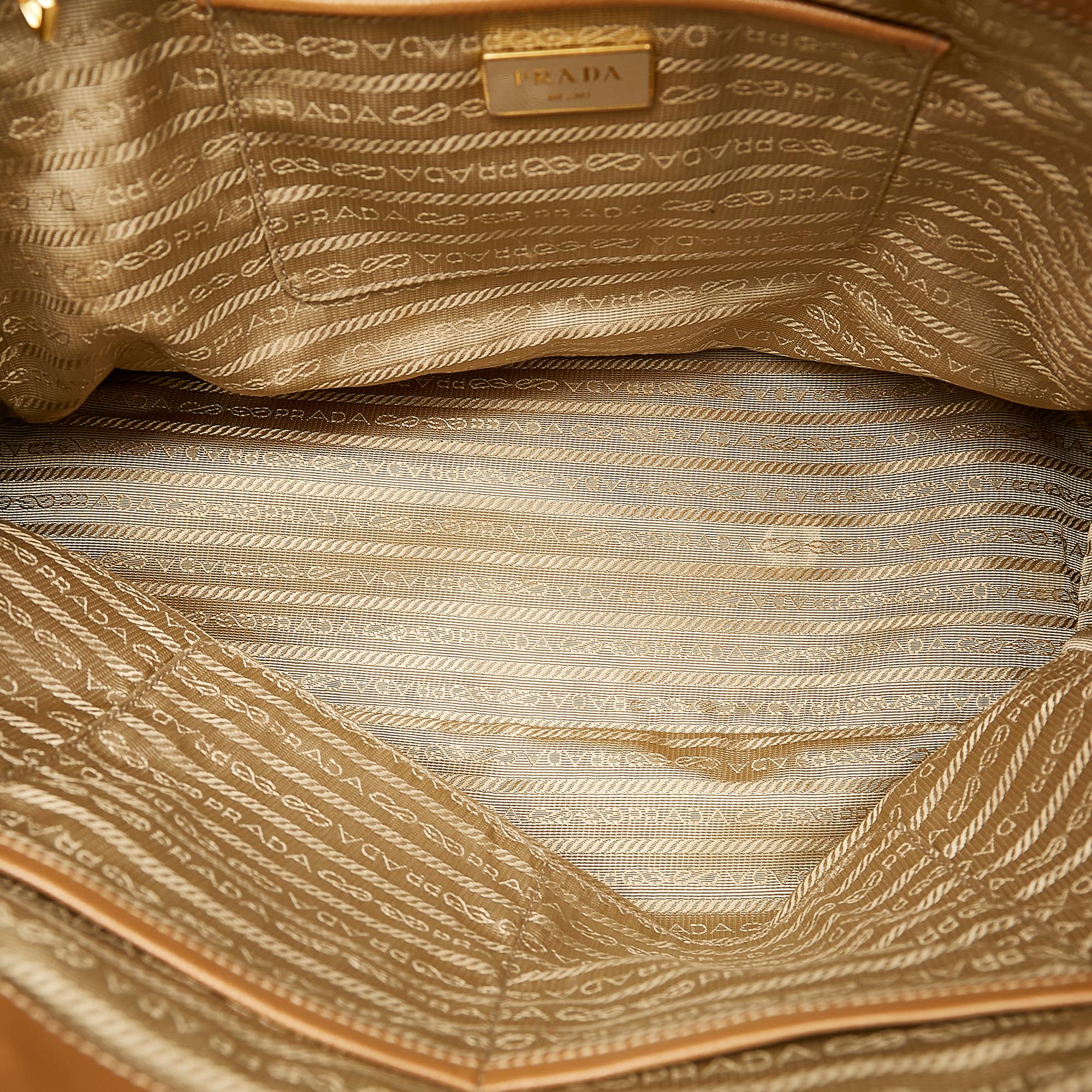 Prada Saffiano Lux Double Zip Galleria Handbag (SHG-25833)