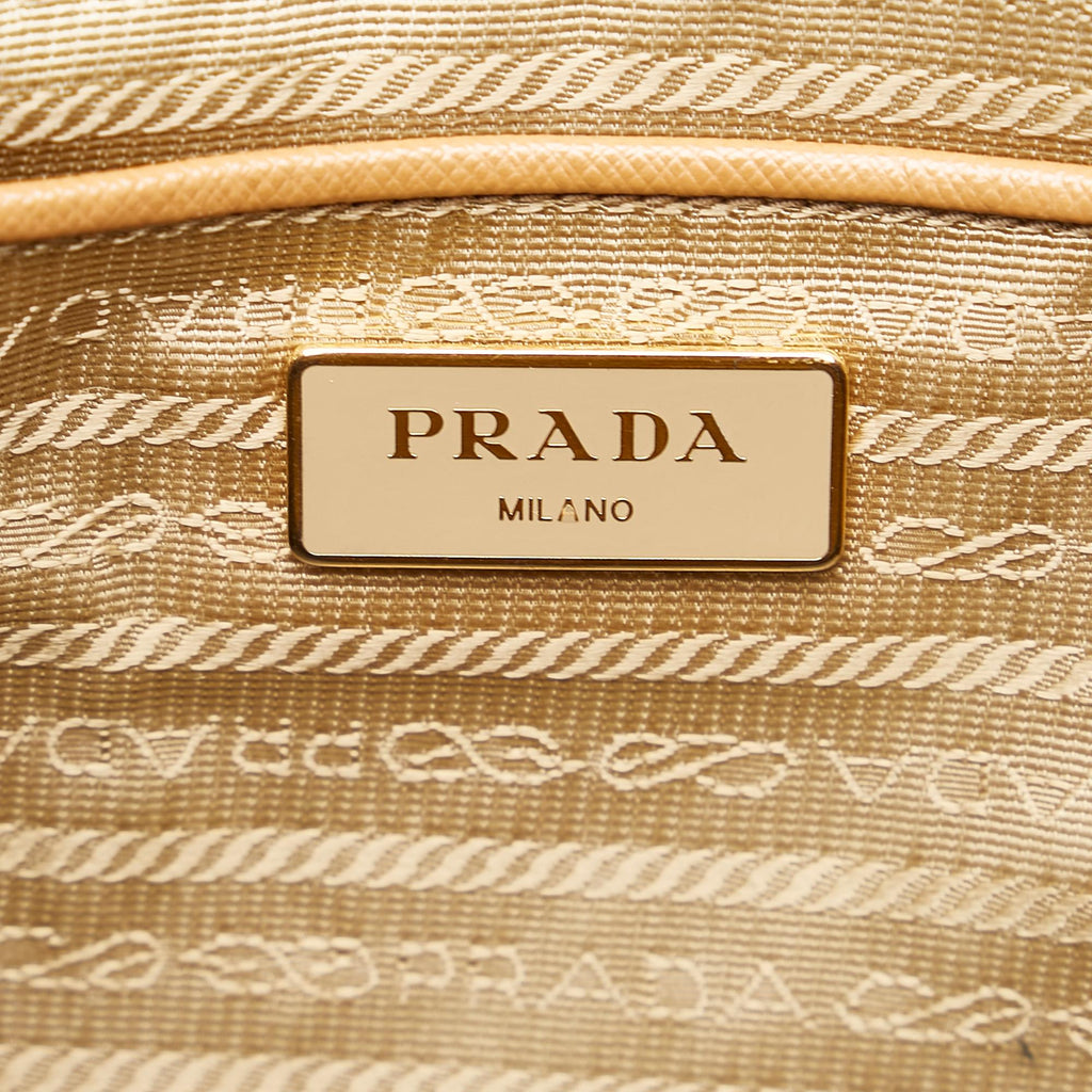 Prada Saffiano Lux Double Zip Galleria Handbag (SHG-25833)