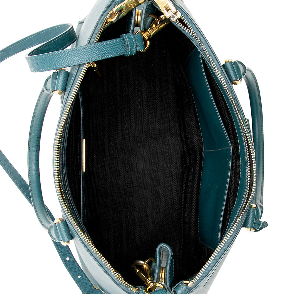 Prada Saffiano Lux Double-Zip Medium Tote (SHF-13593)