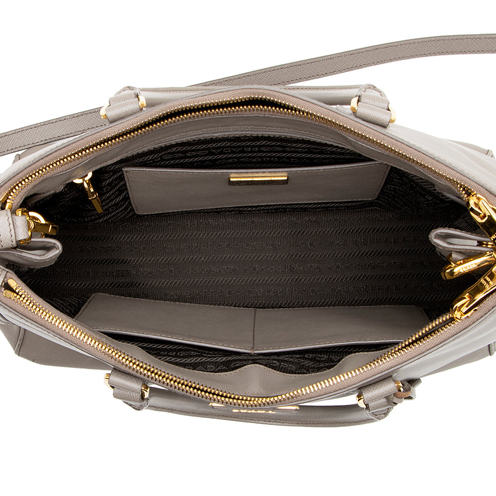 Prada Saffiano Lux Double-Zip Medium Tote (SHF-16529)