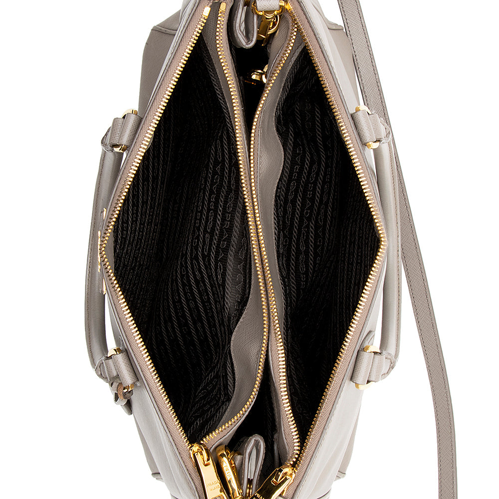 Prada Saffiano Lux Double-Zip Medium Tote (SHF-16529)