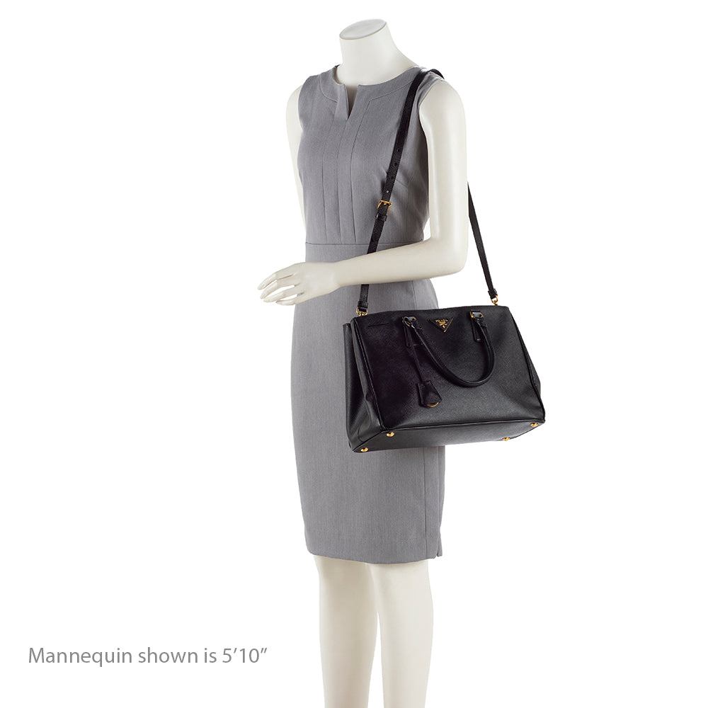 Prada Saffiano Lux Double-Zip Medium Tote (SHF-18147)