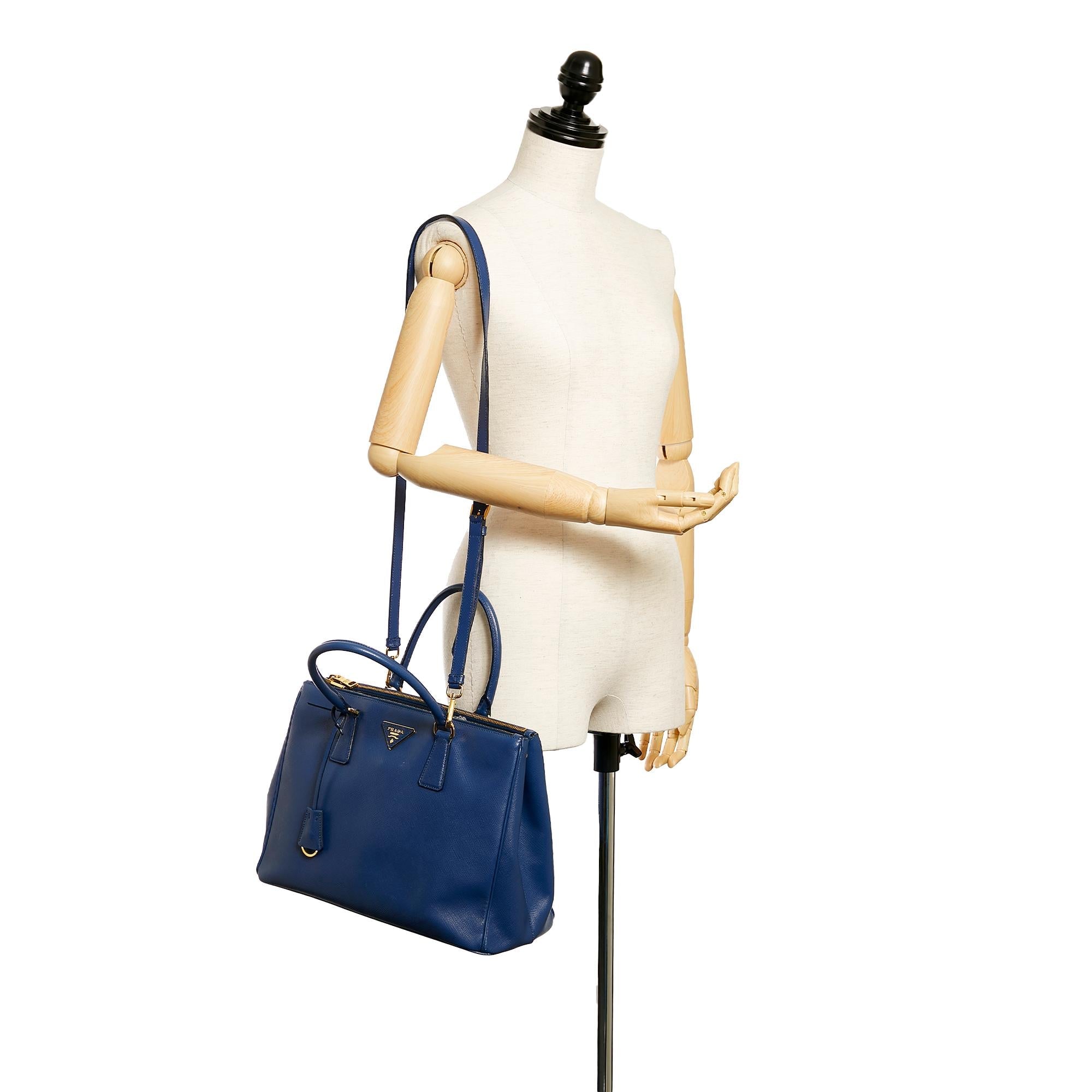Prada Saffiano Lux Galleria Double Zip Satchel (SHG-27309)
