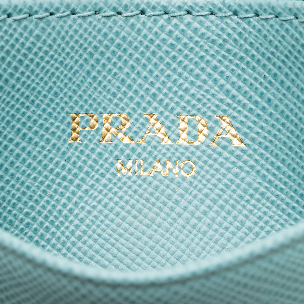 Prada Saffiano Metal Oro Card Case - FINAL SALE (SHF-16607)