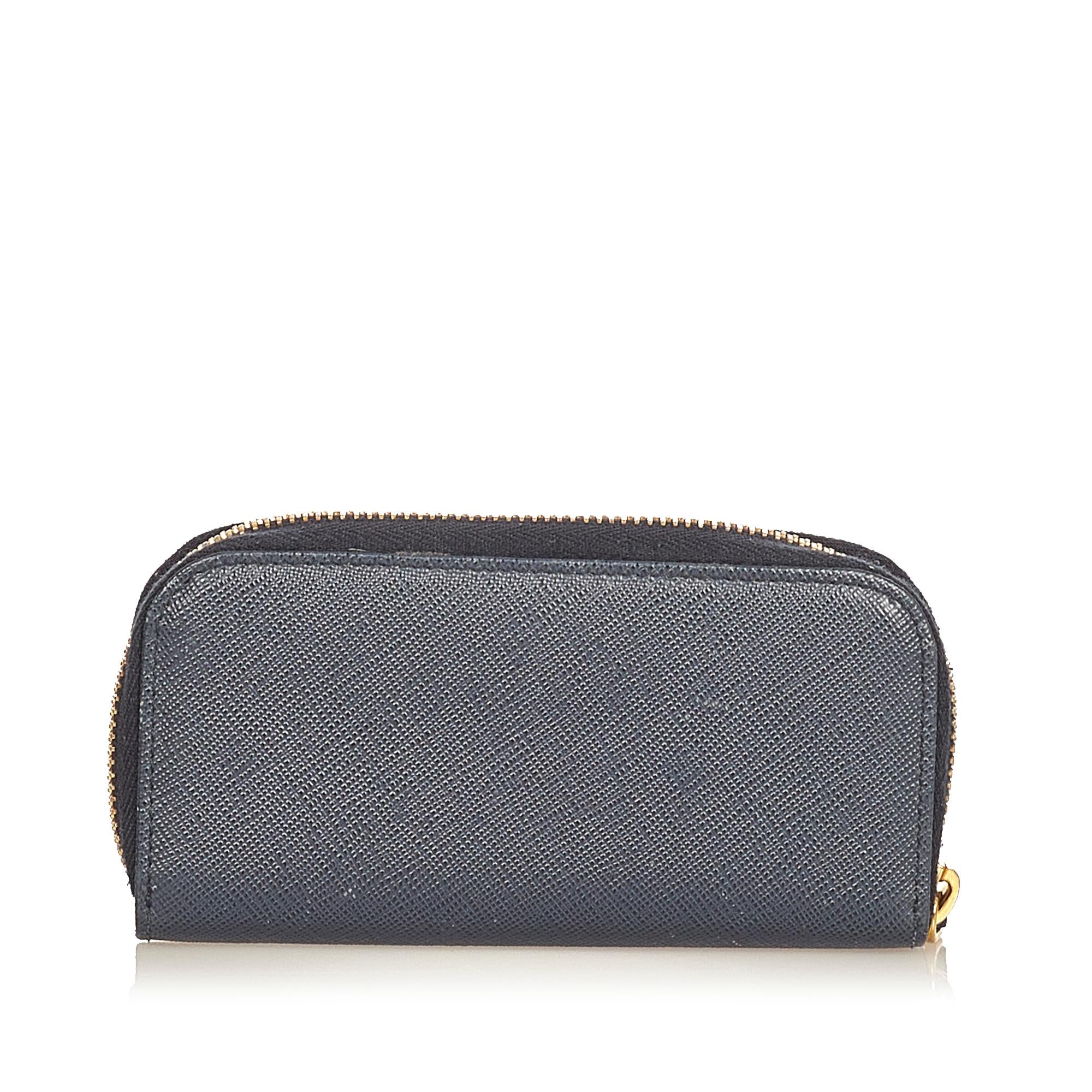Prada Saffiano Zip Around Key Holder (SHG-26056)