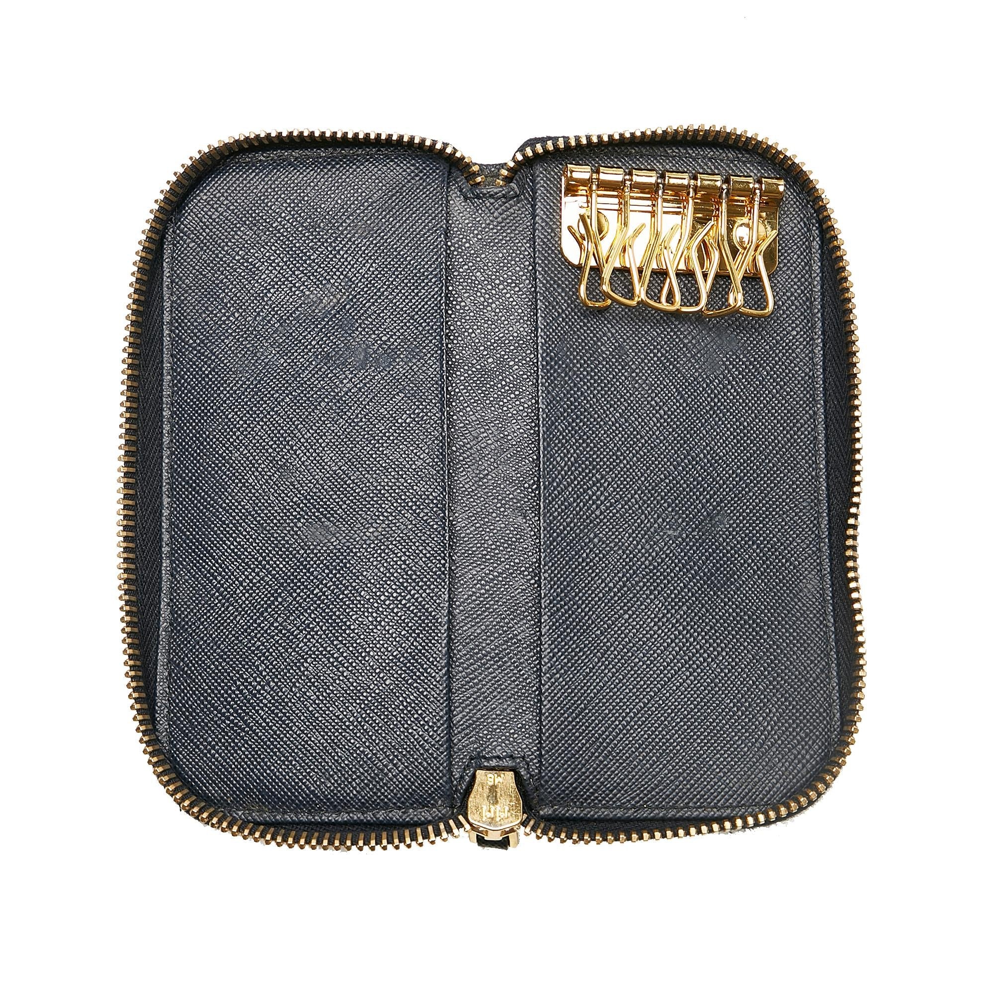 Prada Saffiano Zip Around Key Holder (SHG-26056)