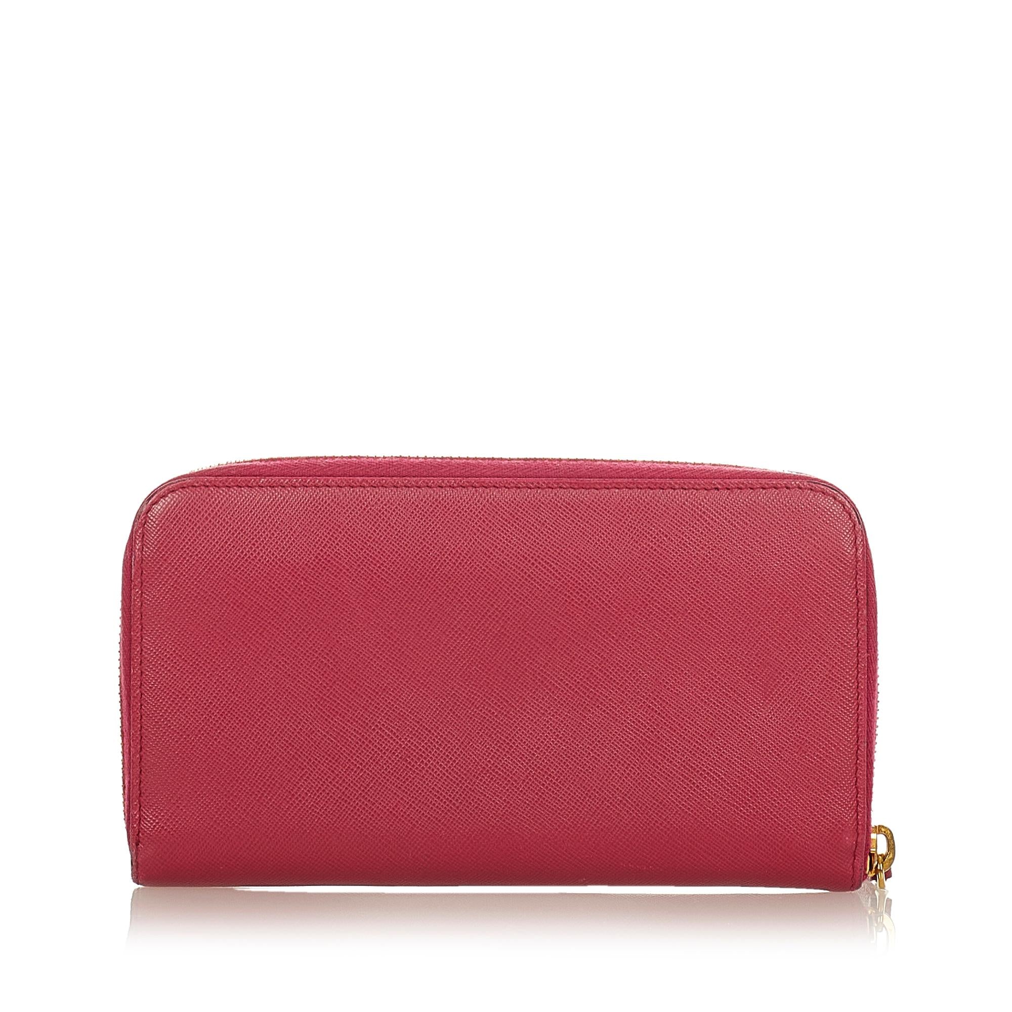 Prada Saffiano Zip Around Wallet (SHG-25251)