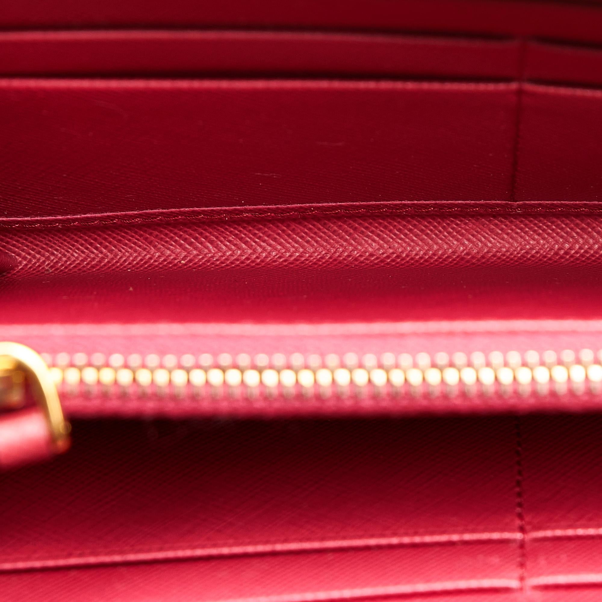 Prada Saffiano Zip Around Wallet (SHG-25251)