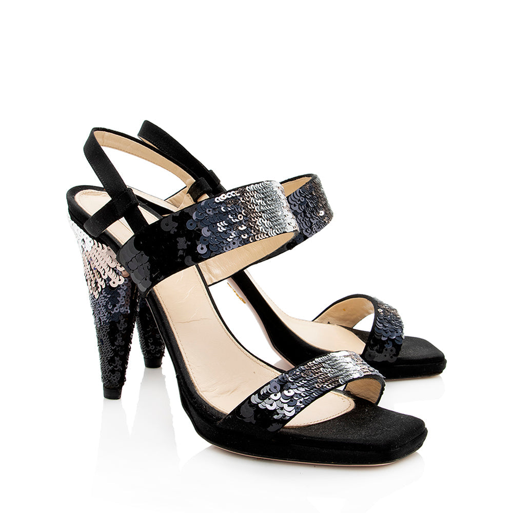 Prada Sequin Slingback Pumps - Size 8.5 / 38.5 (SHF-17939)
