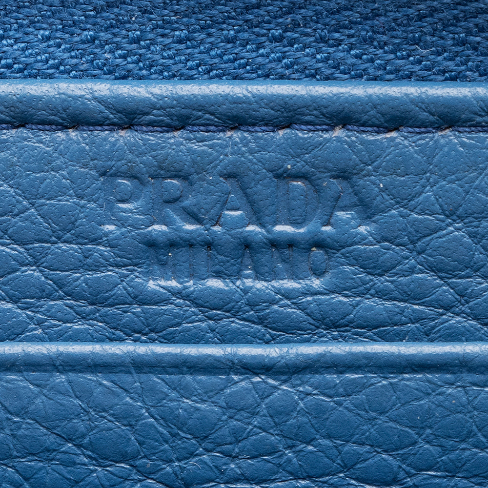 Prada Soft Calf Leather Zip Wallet (SHF-17595)