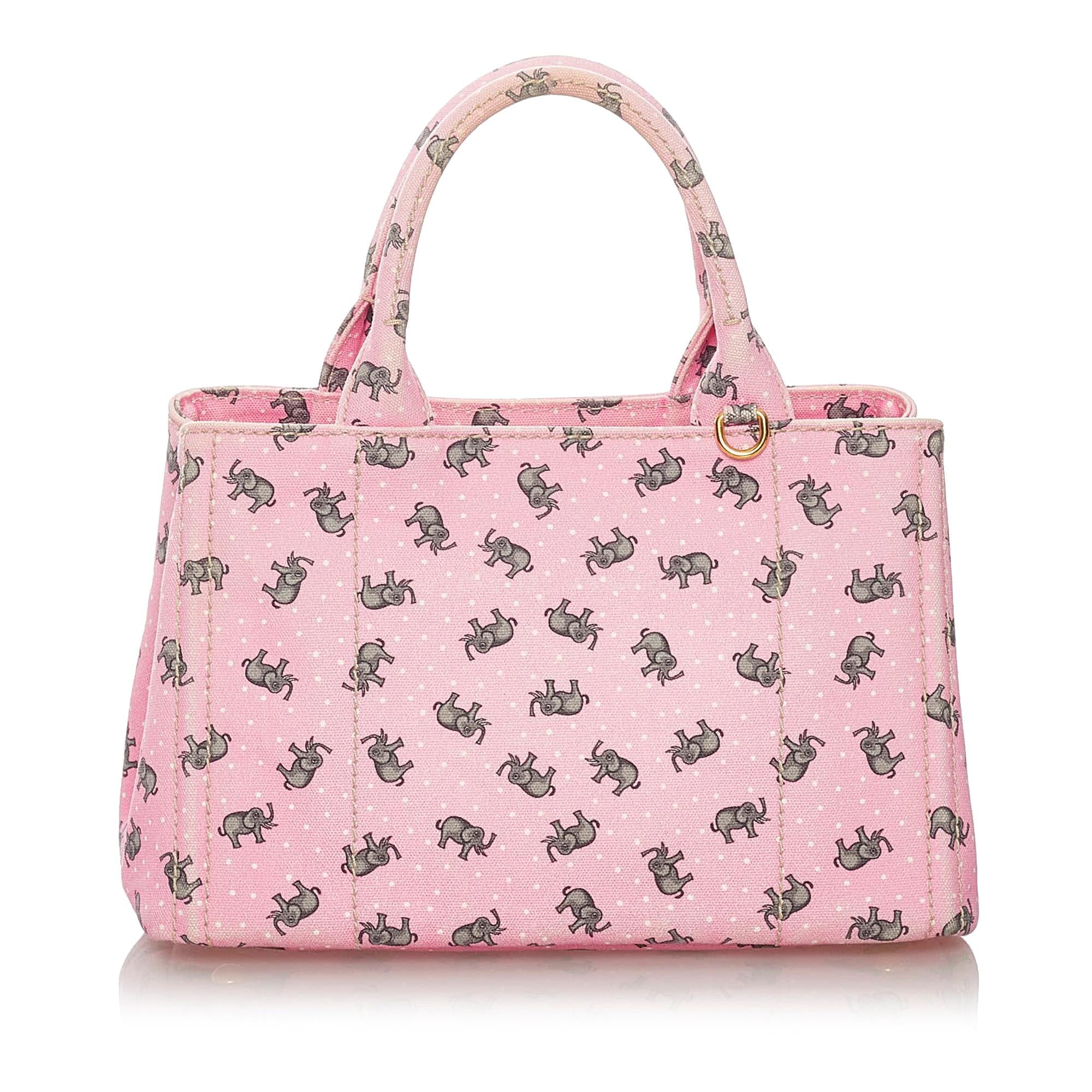 Prada St. Elephant Canapa Logo Canvas Satchel (SHG-27864)