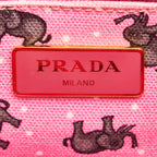 Prada St. Elephant Canapa Logo Canvas Satchel (SHG-27864)