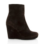 Prada Suede Wedge Ankle Booties - Size 8.5 / 38.5 (SHF-18725)