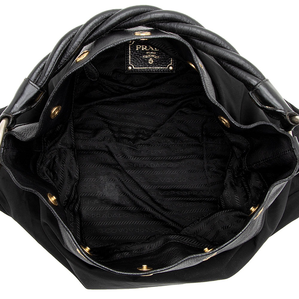 Prada Tessuto Braided Handle Hobo (SHF-16800)