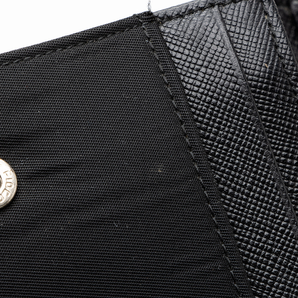 Prada Tessuto Saffiano Bifold Long Wallet (SHF-17614)
