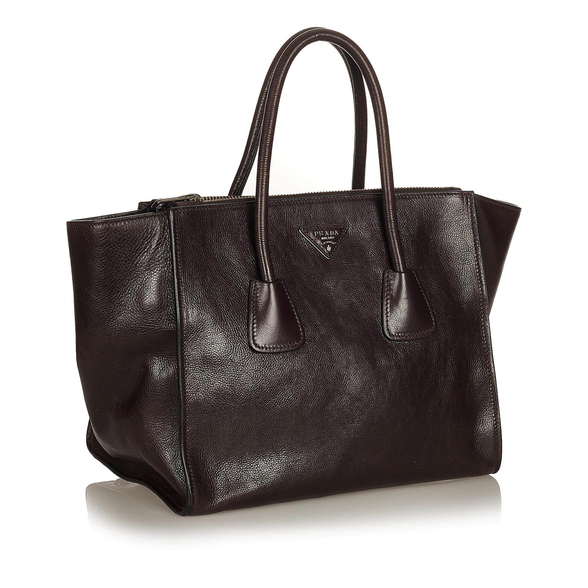 Prada Twin Pocket Leather Satchel (SHG-27087)