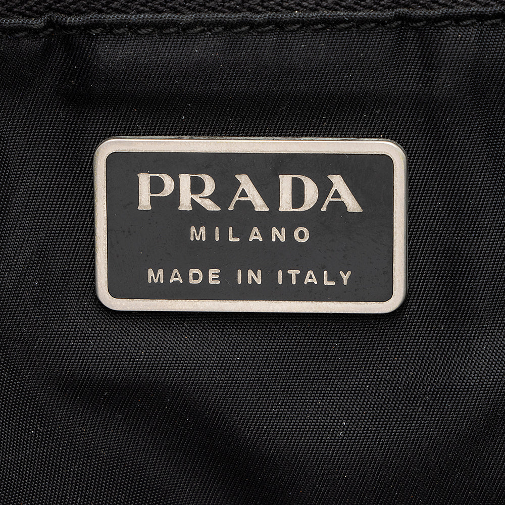 Prada Vintage Tessuto Lucite Handle Tote (SHF-18262)
