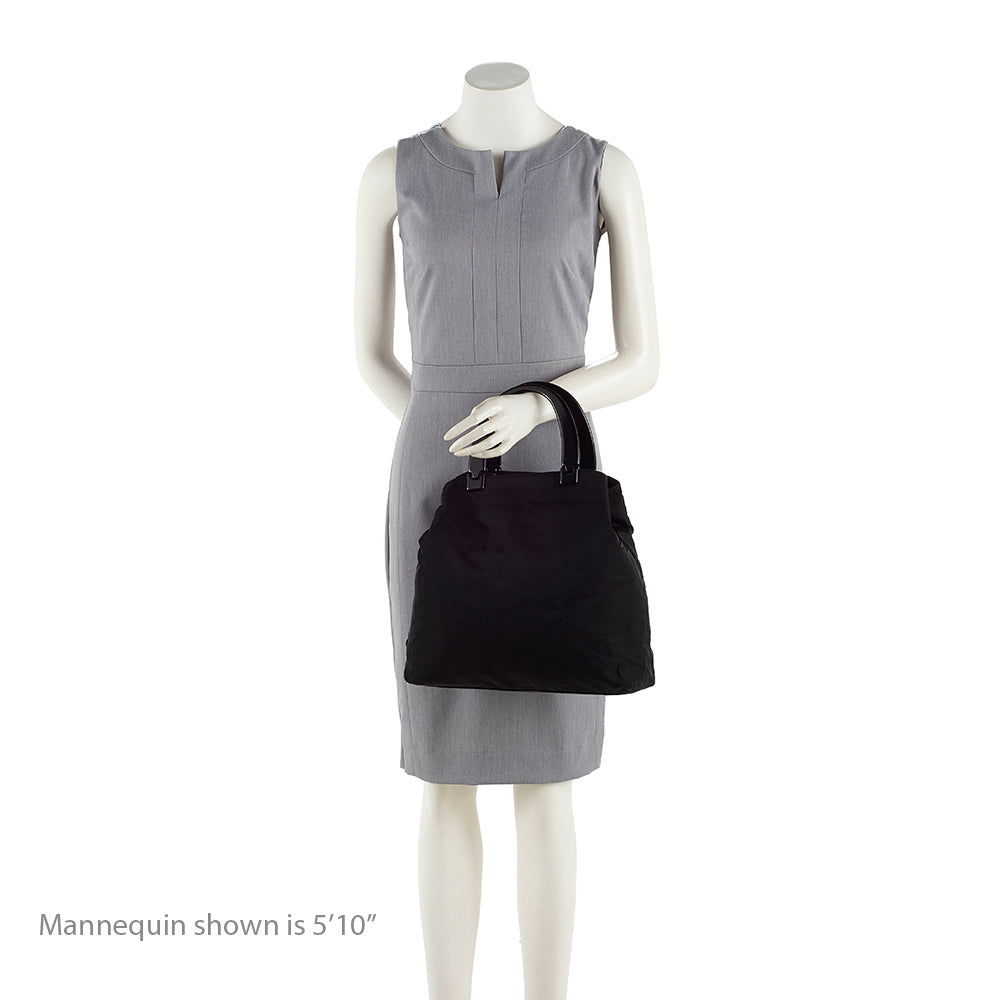 Prada Vintage Tessuto Lucite Handle Tote (SHF-18262)