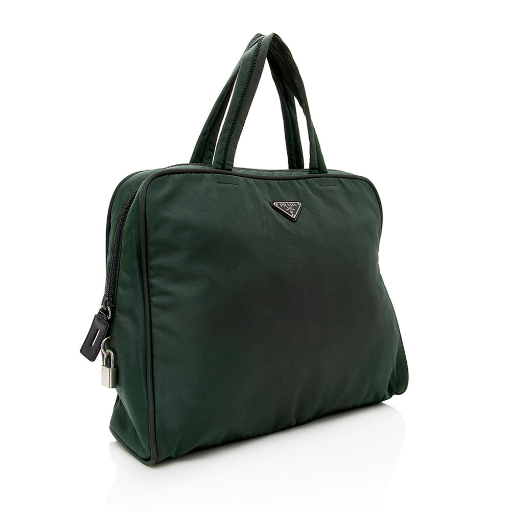Prada Vintage Tessuto Zip Satchel (SHF-18039)