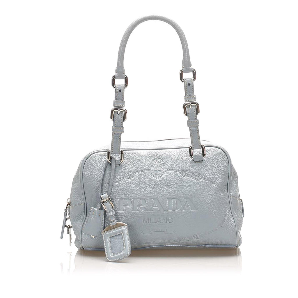 Prada Vitello Daino Canapa Logo Shoulder Bag (SHG-15327)