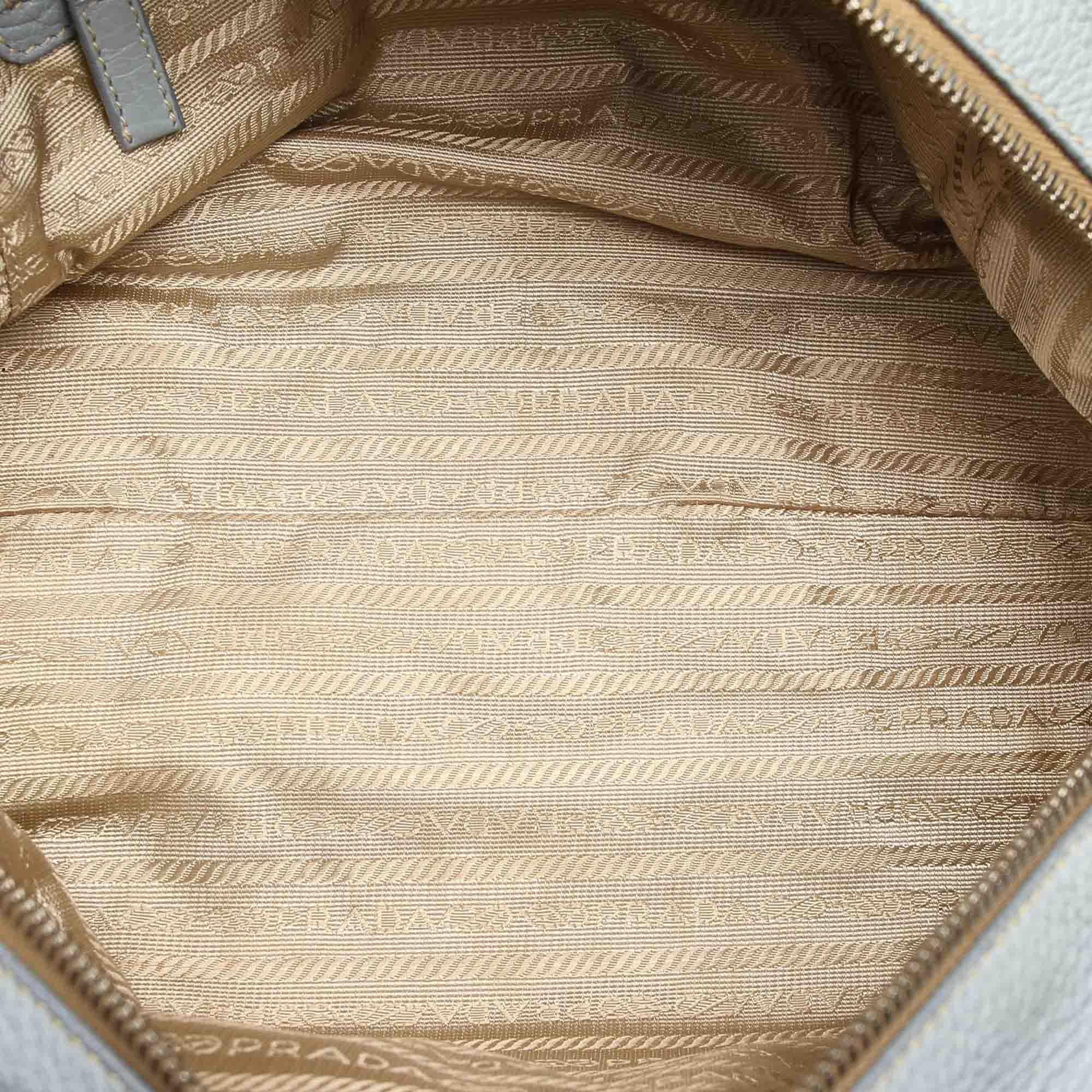 Prada Vitello Daino Canapa Logo Shoulder Bag (SHG-15327)