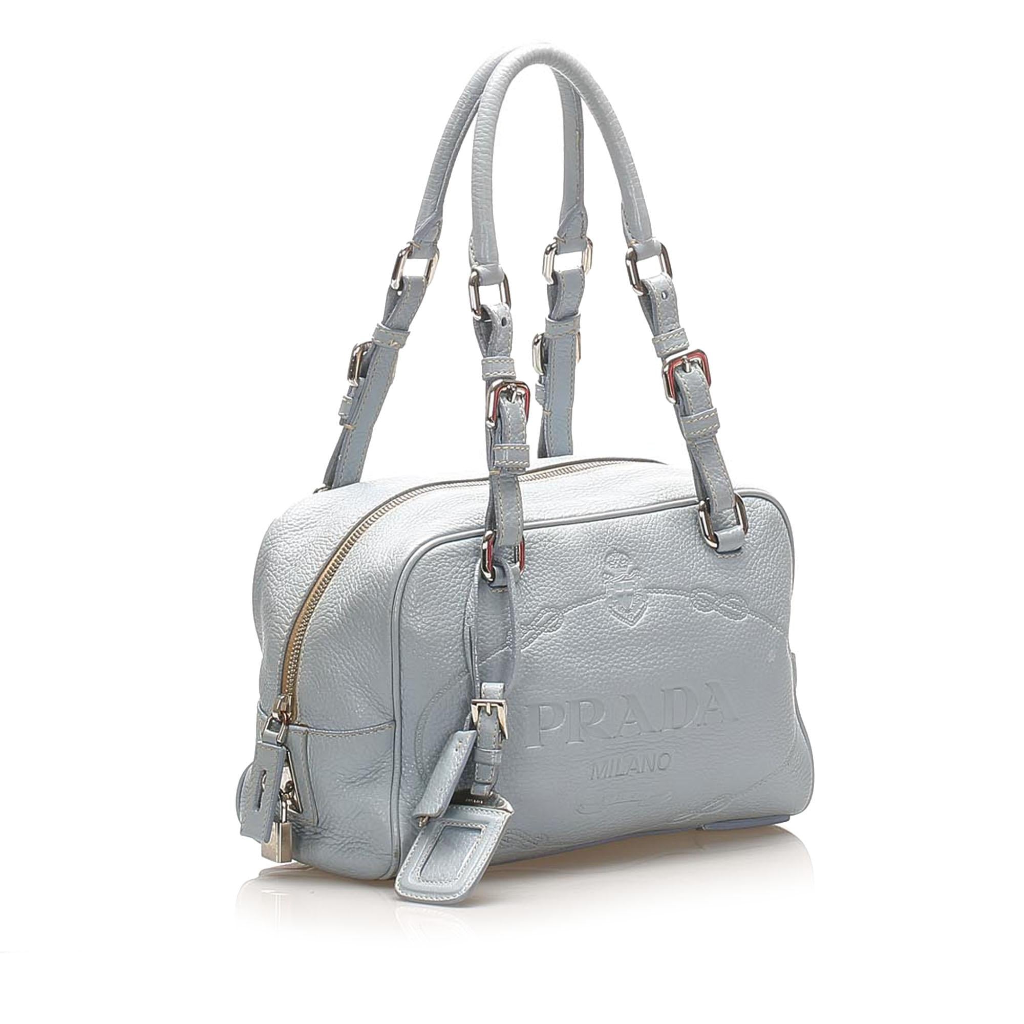 Prada Vitello Daino Canapa Logo Shoulder Bag (SHG-15327)