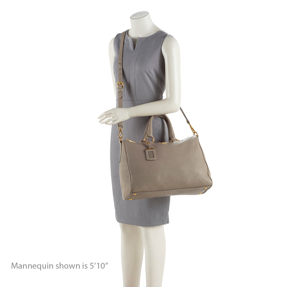 Prada Vitello Daino Convertible Zip Tote (SHF-18852)