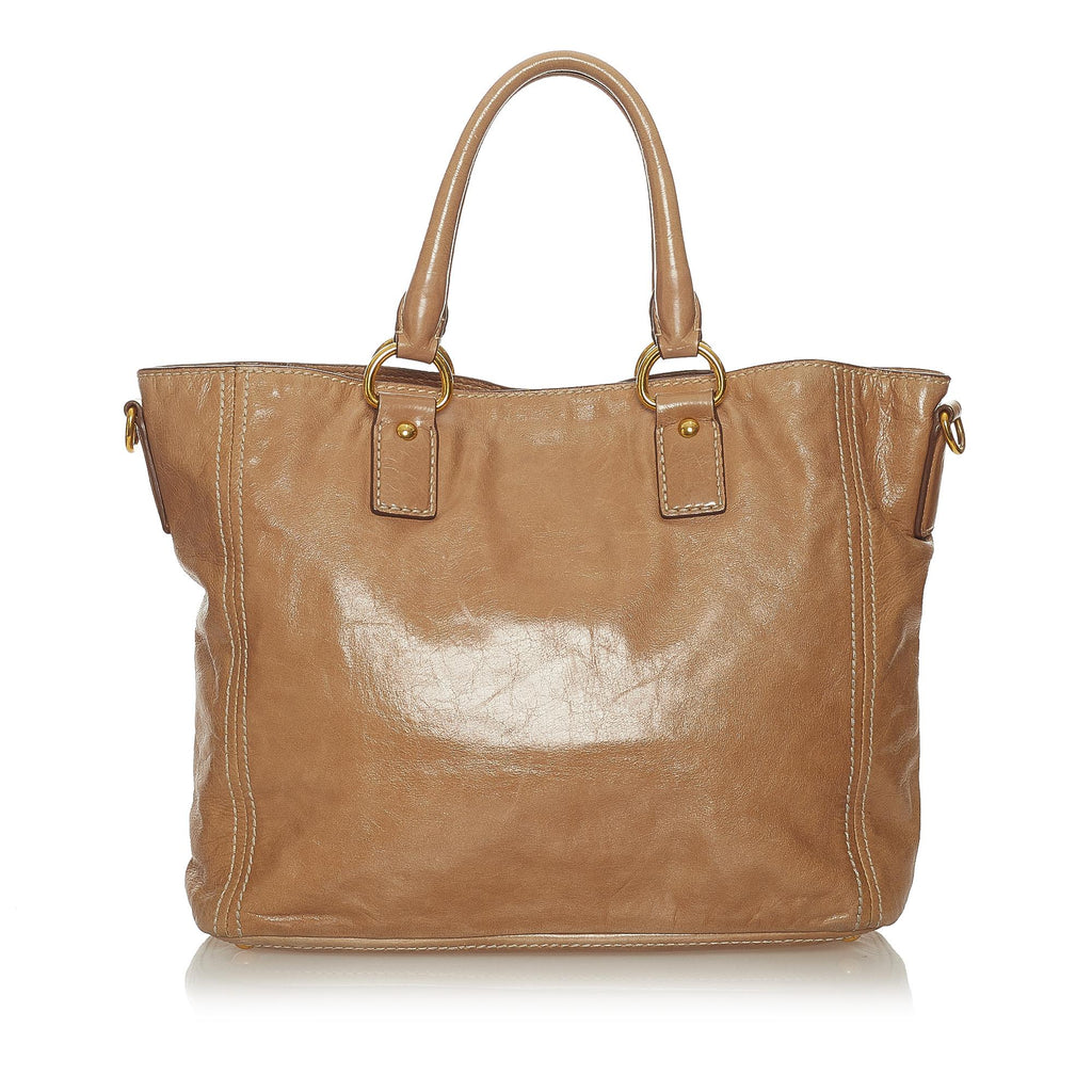 Prada Vitello Lux Leather Satchel (SHG-27634)